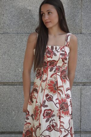 Vestido rojo floral